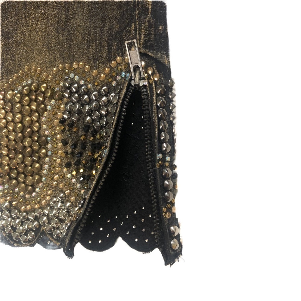 LUXE MODA (8) Black / Gold Embellished Jeans - Picture 3 of 16